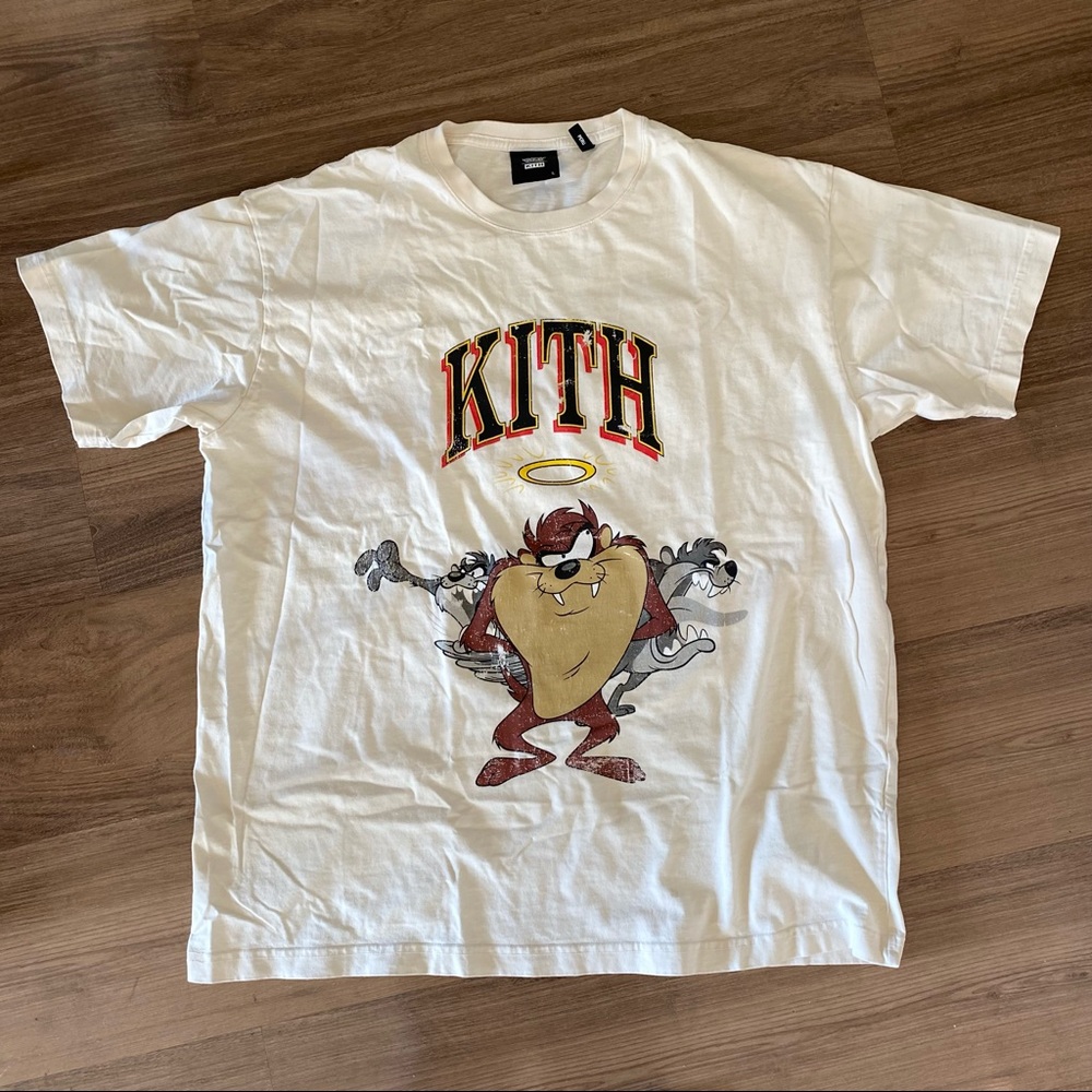 Kith x Looney Tunes Taz Tee in beige/turtledove